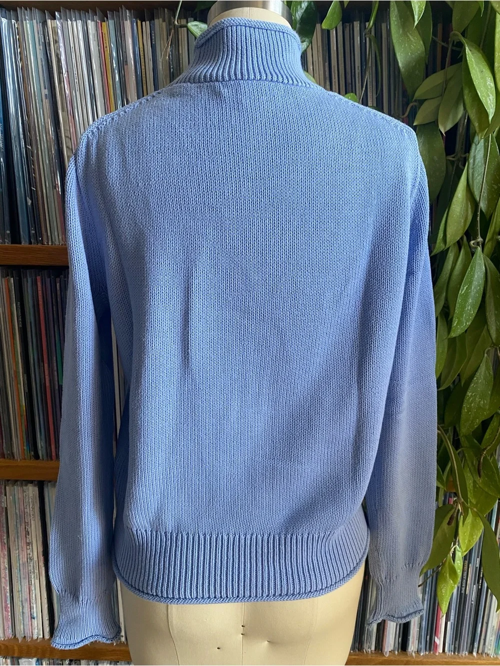 EUC JCREW- Light Blue Roll Neck Summer Cotton Sweater - Size Small - Picture 3 of 4